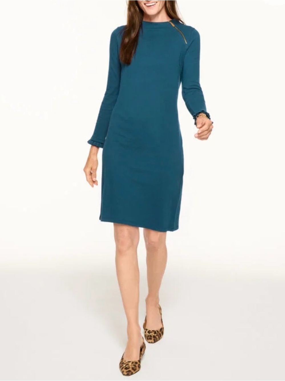 NWT Talbots Midnight Sky French Terry Mockneck Dress
